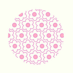 Vector pattern art floral pattern in a cute circle.