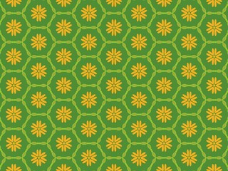 hand-drawn seamless geometric pattern, green, dots and lines, repeat design, abstract printable background