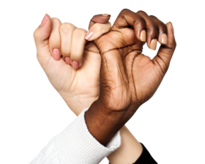 Png holding hands sticker, transparent background