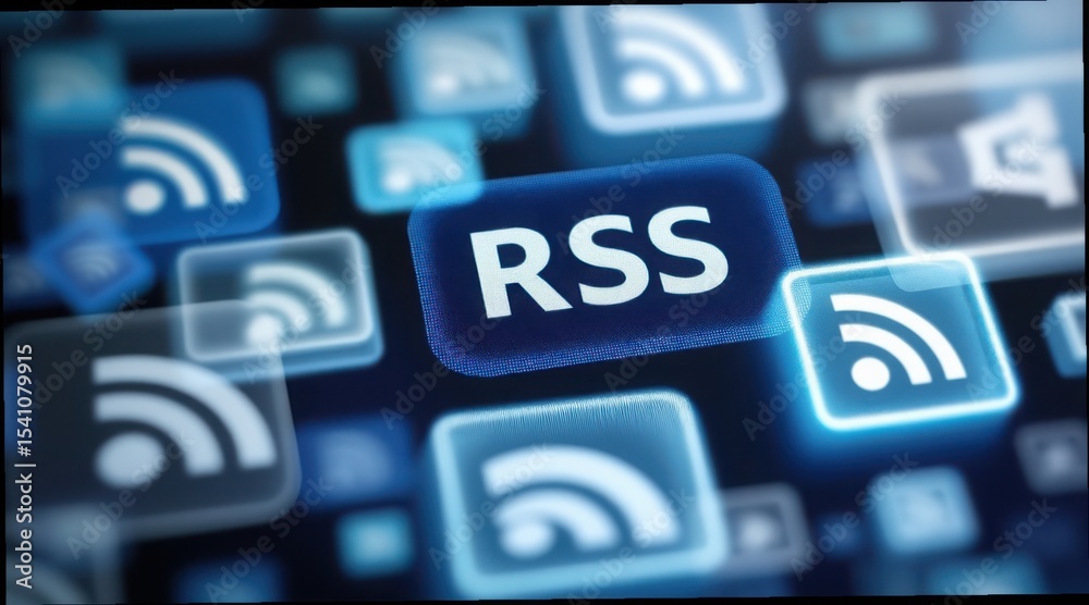Poster rss icons on multiple screens in a digital symbolic environment