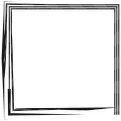 Obraz premium Double frame icon. Vector square shape. Black and white outline. Decorative border symbol.