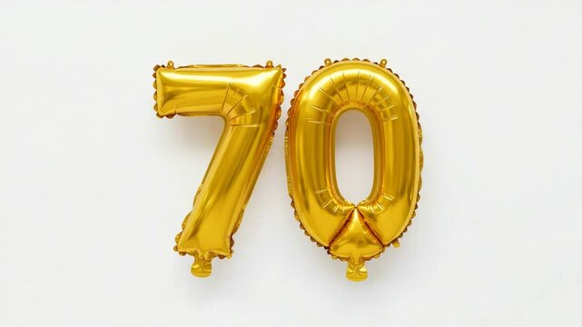 Gold 70th Birthday Balloons with Anniversary Celebration.