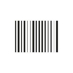 Barcode icon vector. Black vertical stripes. Product scan symbol. Code element shape.