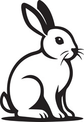 black and white rabbit vector