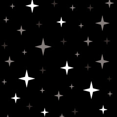 Black and white star background vector image.