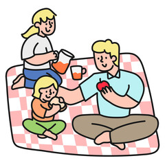 Picnic png sticker, family transparent background