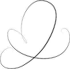 Heart dotted line. Love symbols