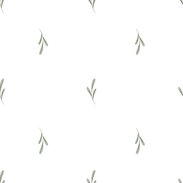 Seamless pattern with watercolor illustrious of leaves. Pattern for textile, fabric, decor, wrapping paper. 