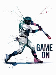 Obraz premium baseball player silhouette