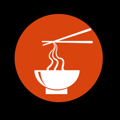 Noodle or ramen food menu vector icon logo.