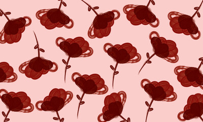 Brown Tulip Pattern Vector Graphic.