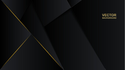 Abstract .Modern background. Black and gold polygon glow light background. vector.