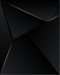 Abstract .Modern background. Black and gold polygon glow light background. vector.
