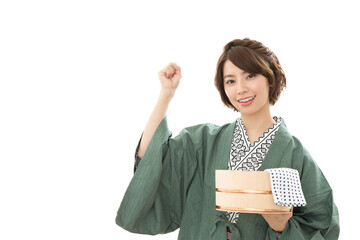 若い女性　浴衣
