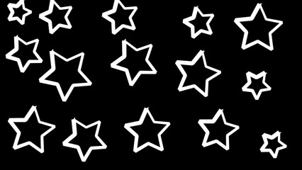 White outlined stars on black background simple design perfect for celebrations and conceptual imagery