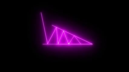Abstract purple neon light geometric shape on black background illustration ideal for modern designs and visual concepts