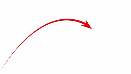 Curved red arrow indicating direction and movement on a clean white background perfect for conveying ideas of progress and guidance