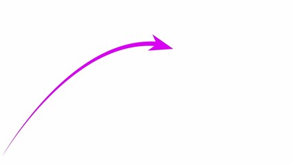 Purple arrow pointing right on white background symbolic of direction movement and progress with minimalistic design