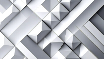 銀の幾何学模様のイラスト。3D。立体的なブロックスタイル。Silver geometric pattern illustration. 3D. Three-dimensional block style.