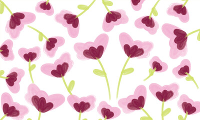 Vector illustration of pink tulips.