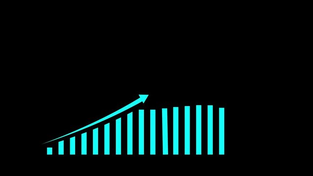 graph with an arrow pointing upward, symbolizing business growth, 4k video. 