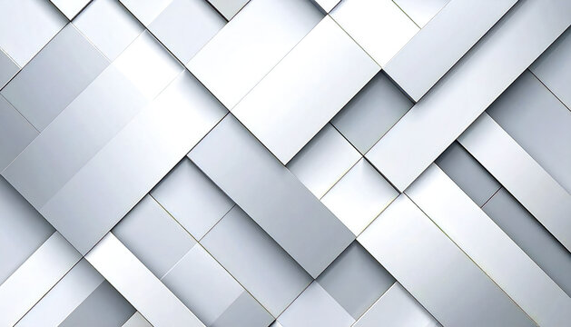 銀の幾何学模様のイラスト。3D。立体的なブロックスタイル。Silver geometric pattern illustration. 3D. Three-dimensional block style.