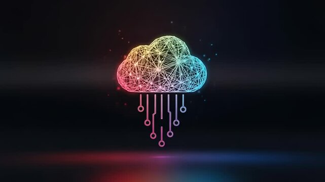 Abstract cloud computing graphic