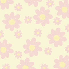 Pink floral wallpaper pattern vector illustration.