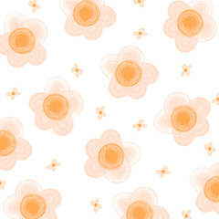 Orange tone floral pattern image.