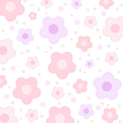 Flower vector illustration. Beautiful cute colorful floral pattern.