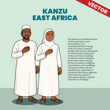 Kanzu Traditional Clothing from East Africa Vector Illustration