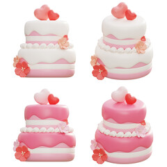 Wedding Cake 3D Cartoon Style Icon