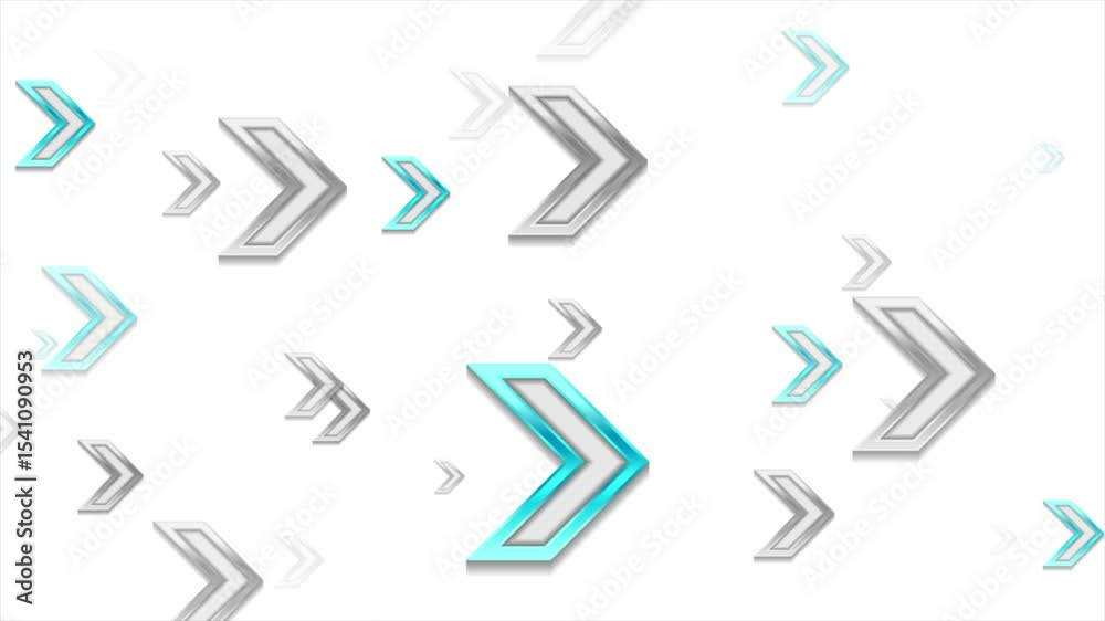Poster grey metallic and blue glossy arrows abstract tech geometric background. seamless looping motion des