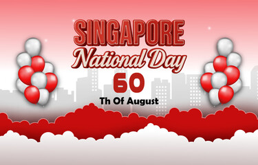 singapore national independence day 60th of august with balloon background