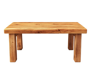 Simple Rustic Wooden Table with Thick Legs, Highlighting Natural Wood Grain and Texture