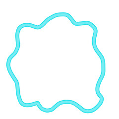 Abstract Blob Graphic with Cyan Outline