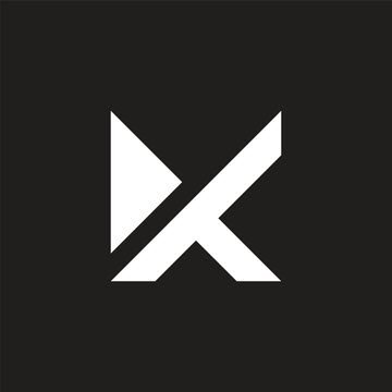 letter mtk simple geometric basic logo vector