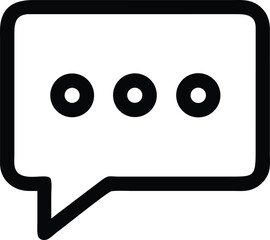 Communication Icon Speech Bubble with Three Dots, Simple and Clean Design