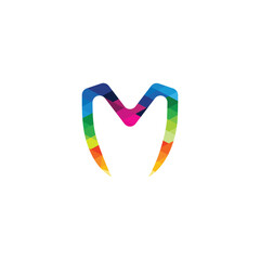Abstract colorful letter m logo design template