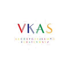 Modern colorful alphabet letters design with vkas
