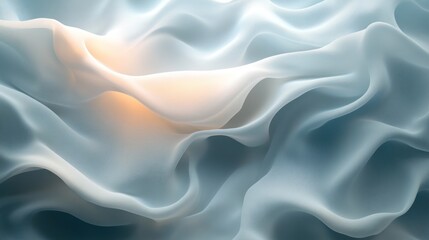 Obraz premium Abstract drapery folds, soft light, smooth texture, digital render, background image, graphic design element
