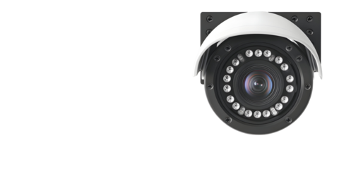 High-Resolution Security Camera on Black Background for Surveillance System