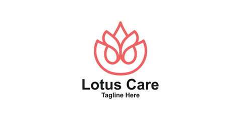 logo design flower lotus and care,design,creative elegant.