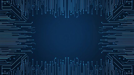Abstract Blue Circuit Board Digital Illustration Technology Background Lines Pattern Design
