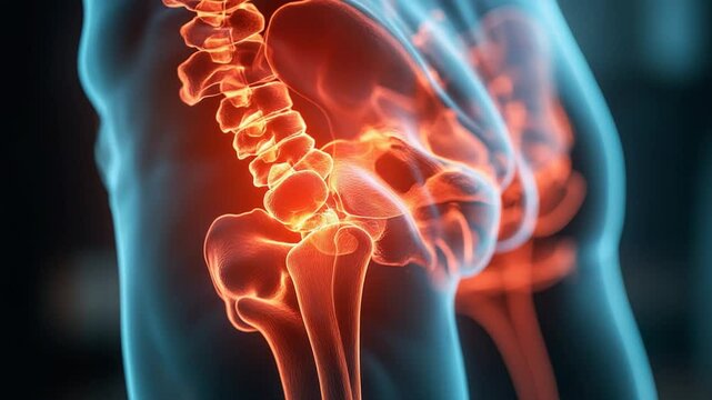 Lower Back Pain with Sacroiliac Joint, and 3D Anatomy.