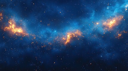 Naklejka premium Cosmic nebulae ablaze with fiery streams of stardust