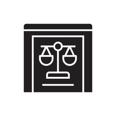 justice icon on metal internet button