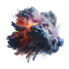 Exploding cloud of smoke, vibrant colors