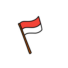 Indonesian red and white flag icon