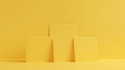 Minimalist Yellow Square Display Stand Product Presentation Background squares